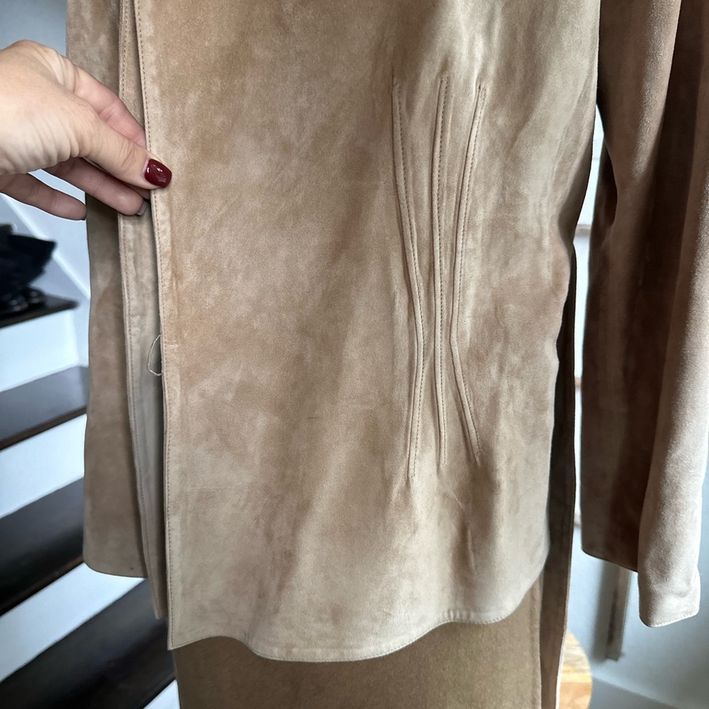 GUCCI Tan Suede Leather Belted jacket NWT sz: EU 48 or US sz: 8 - Picture 4 of 13